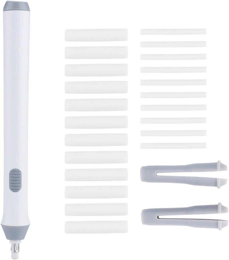 KooingTech Electric Eraser, Electric Eraser for Drawing, Electric Erasers with 22PCS Eraser Filler for Daily Writing Drawing Industrial Design (White) - Image 1